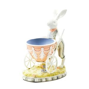 Mackenzie-Childs Cameo Bunny with Cart NEW